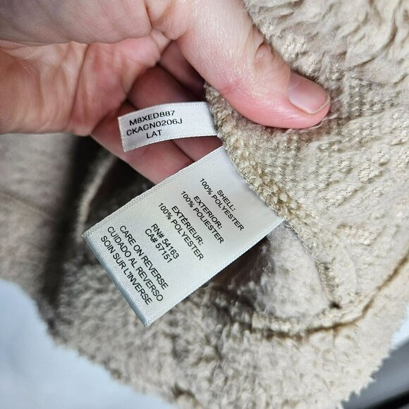 Calvin Klein Full Zip Tan Sherpa Jacket coat Size Large - Picture 8 of 13